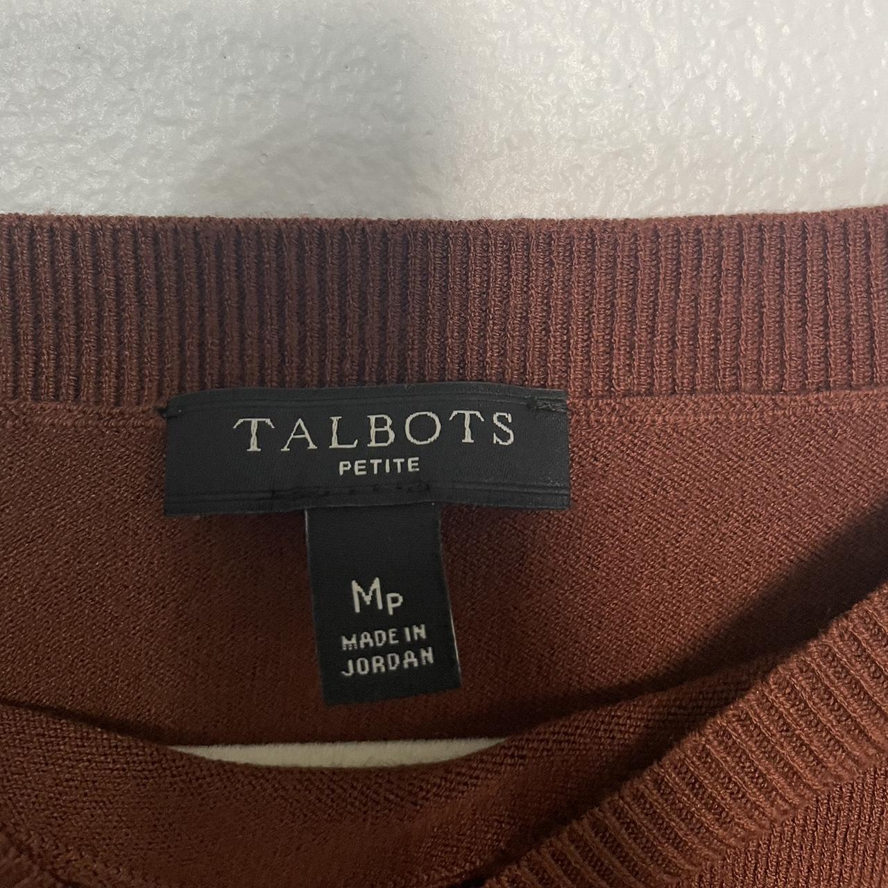 Talbots Brown Cotton/Silk Blend Stretchy Knit Top - Depop