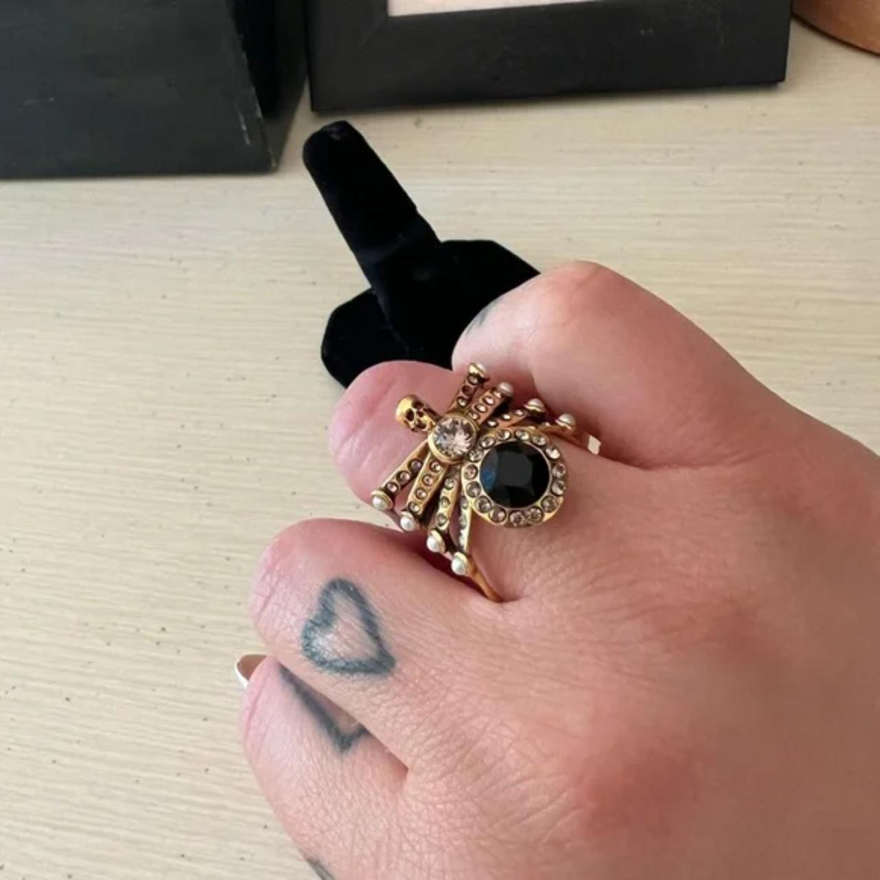 Alexander McQueen Skull Spider Ring SZ 6,