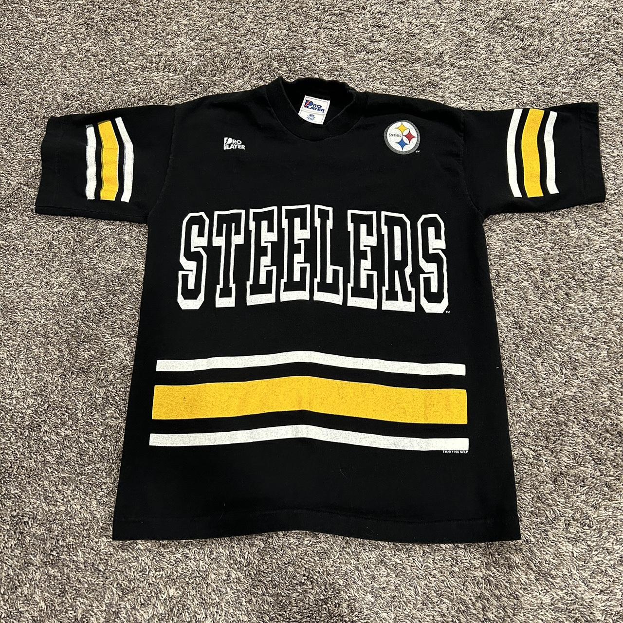 ON FIELD REEBOK Steelers Football Vintage Black Tee - Depop