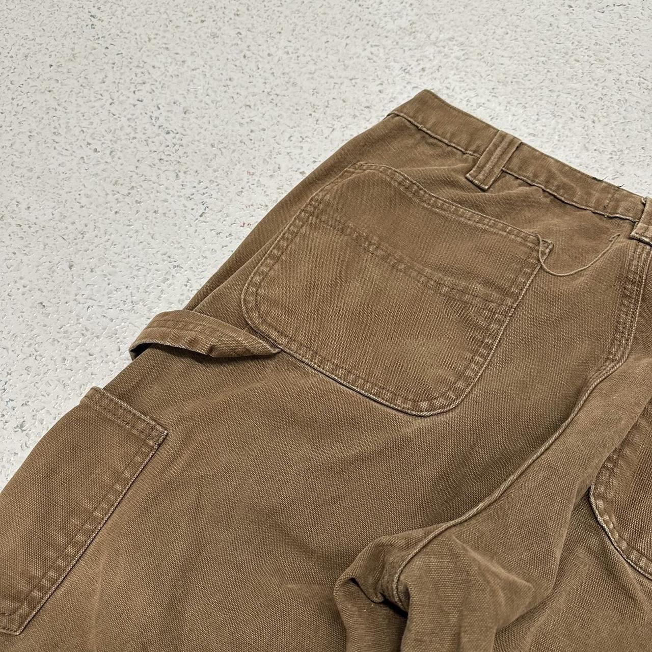 Cargo carpenter pants carhartt style brown outdoors... - Depop