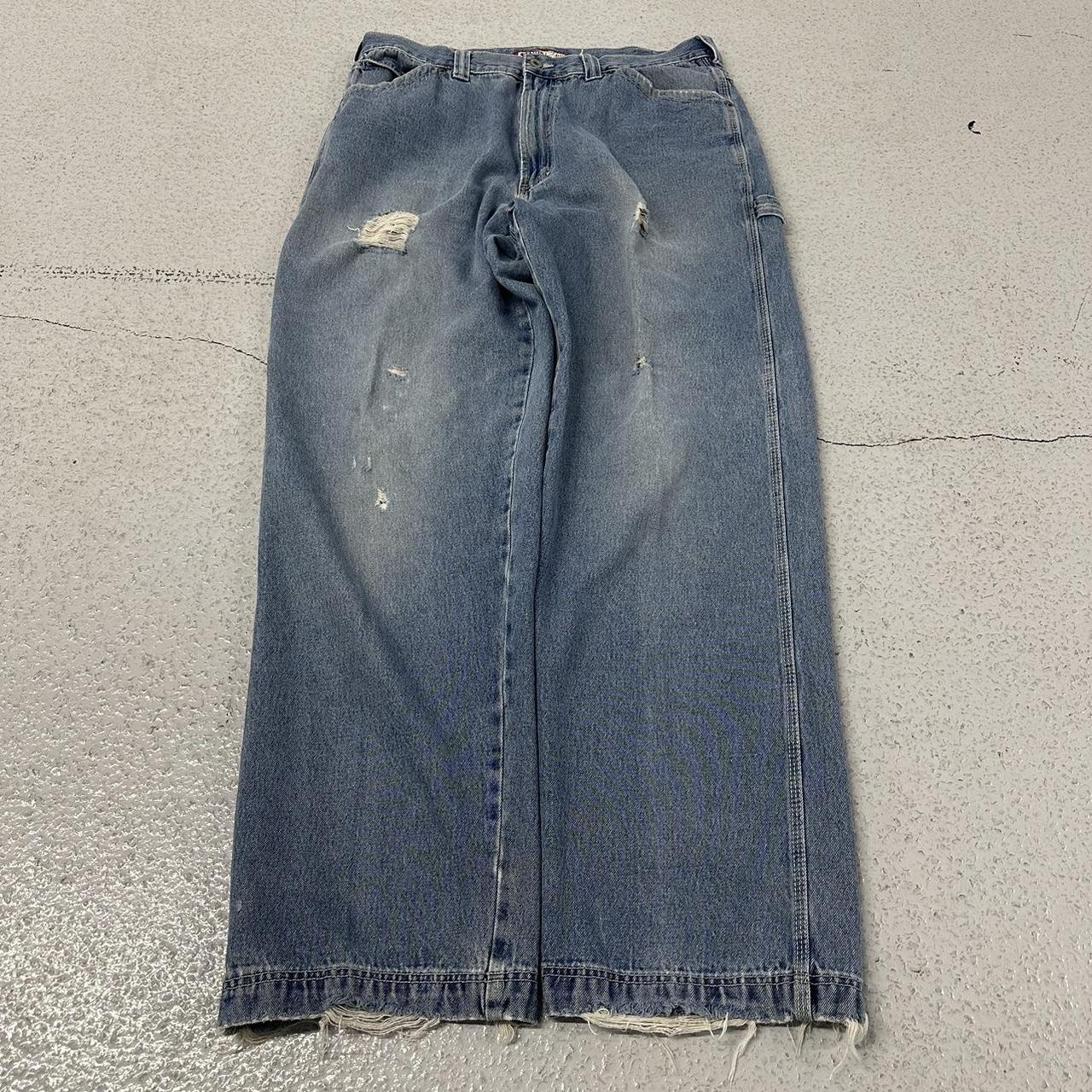 Y2K Baggy carpenter cargo Jeans denim faded... - Depop