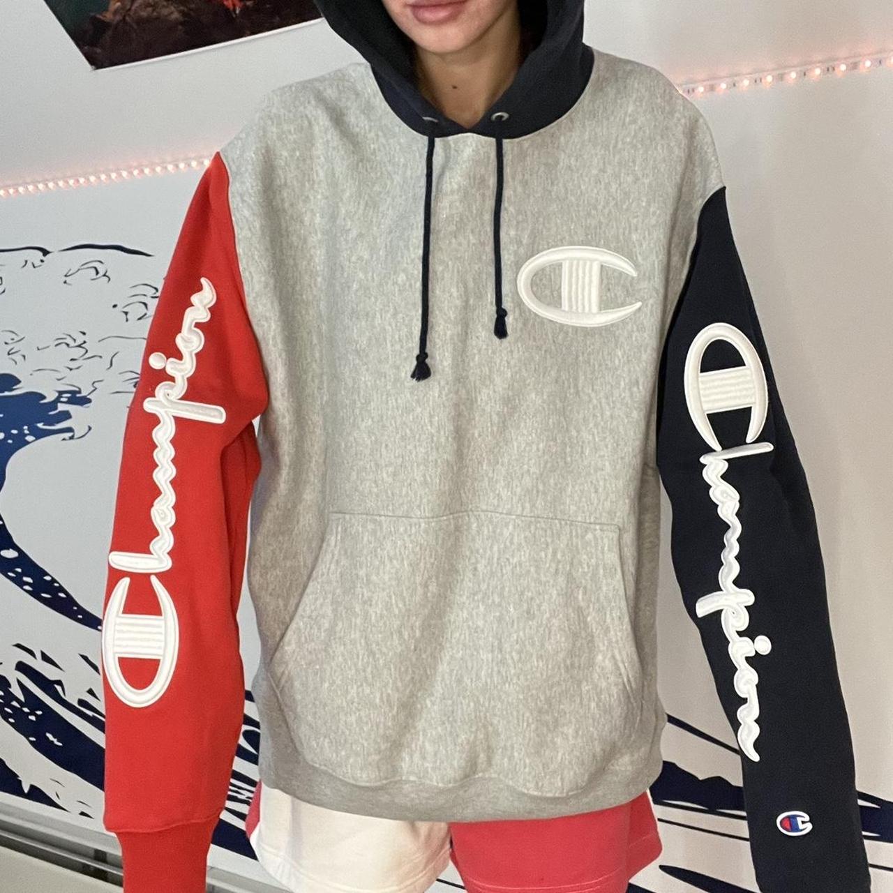 Red and blue cheap champion hoodie