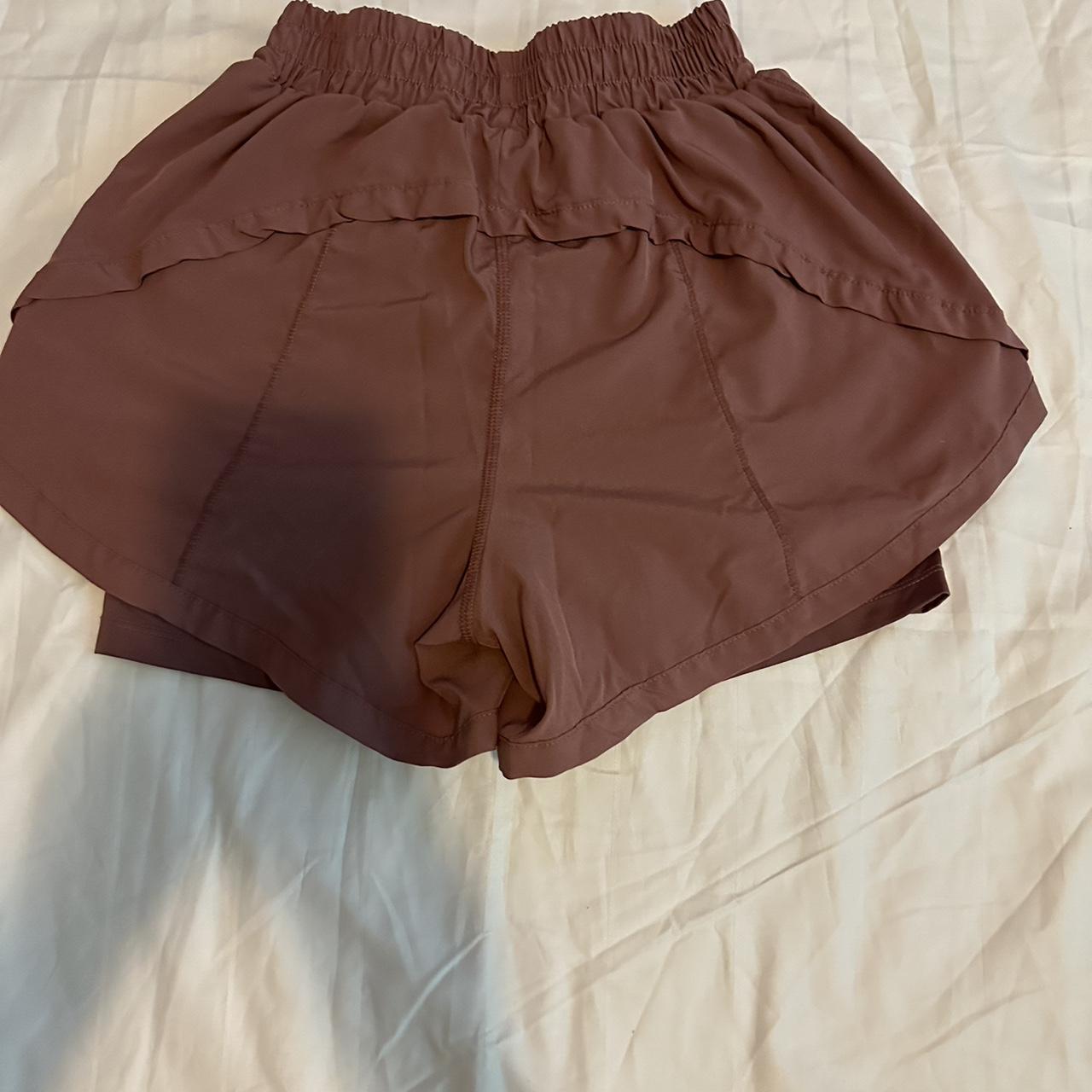 AS Revival Women's Burgundy and Pink Shorts (2)