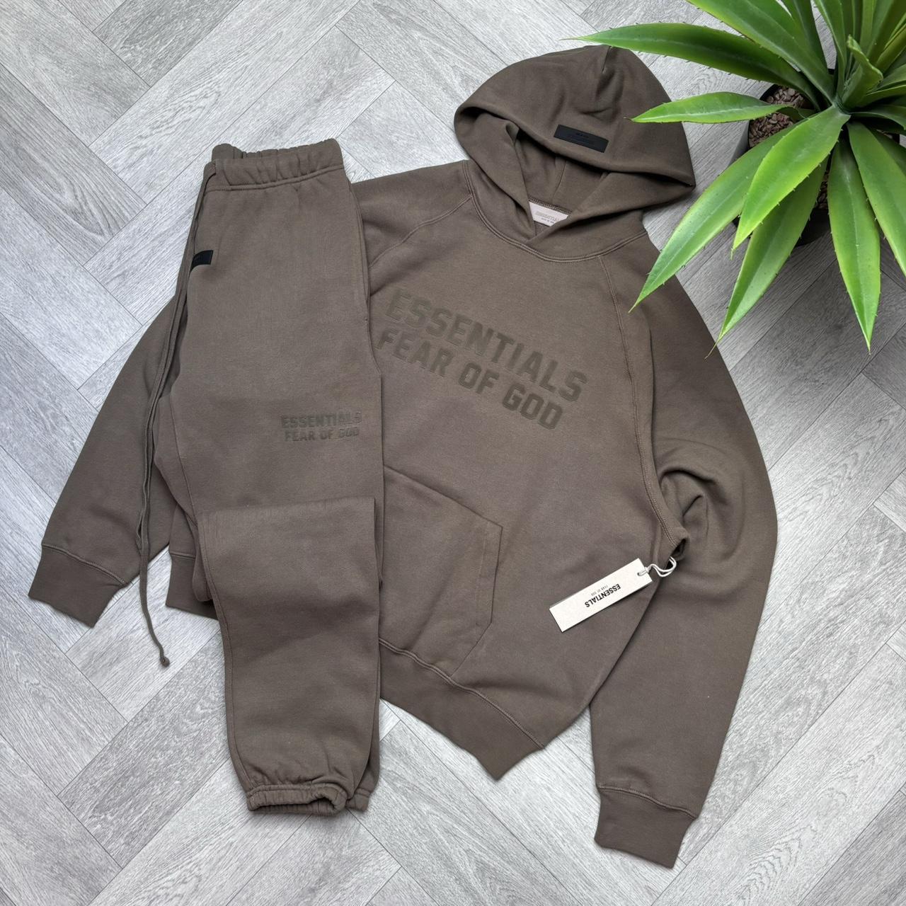 Fear of God ESSENTIALS FW22 Tracksuit - Wood Brand... - Depop