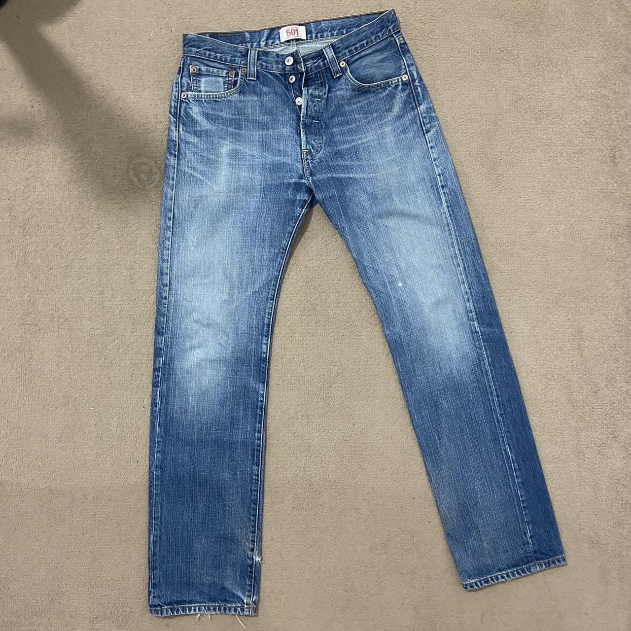 Vintage Levis 501 Slim Natural distressing 30W 32L - Depop