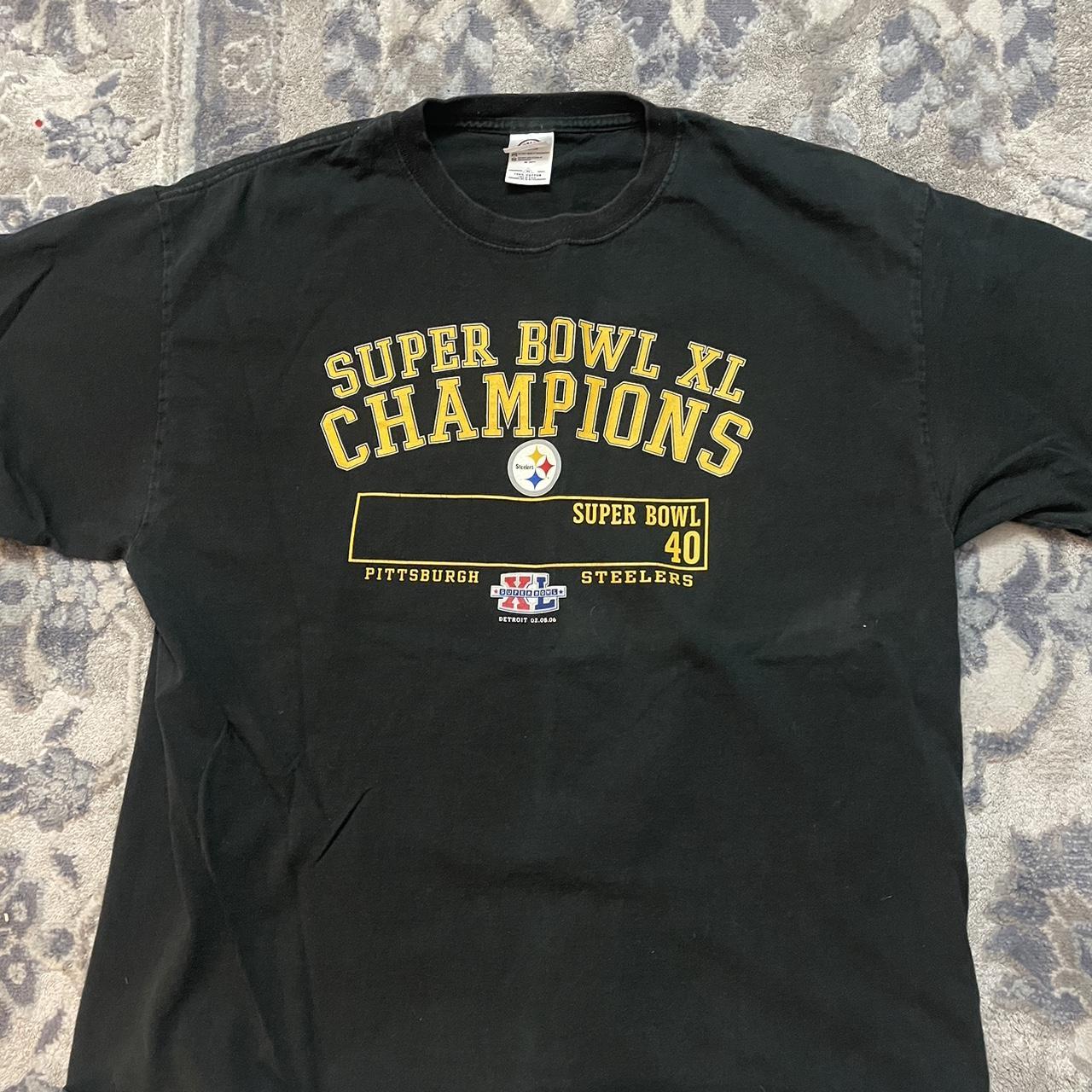 Y2K NFL Pittsburgh Steelers Super Bowl XLV Black - Depop