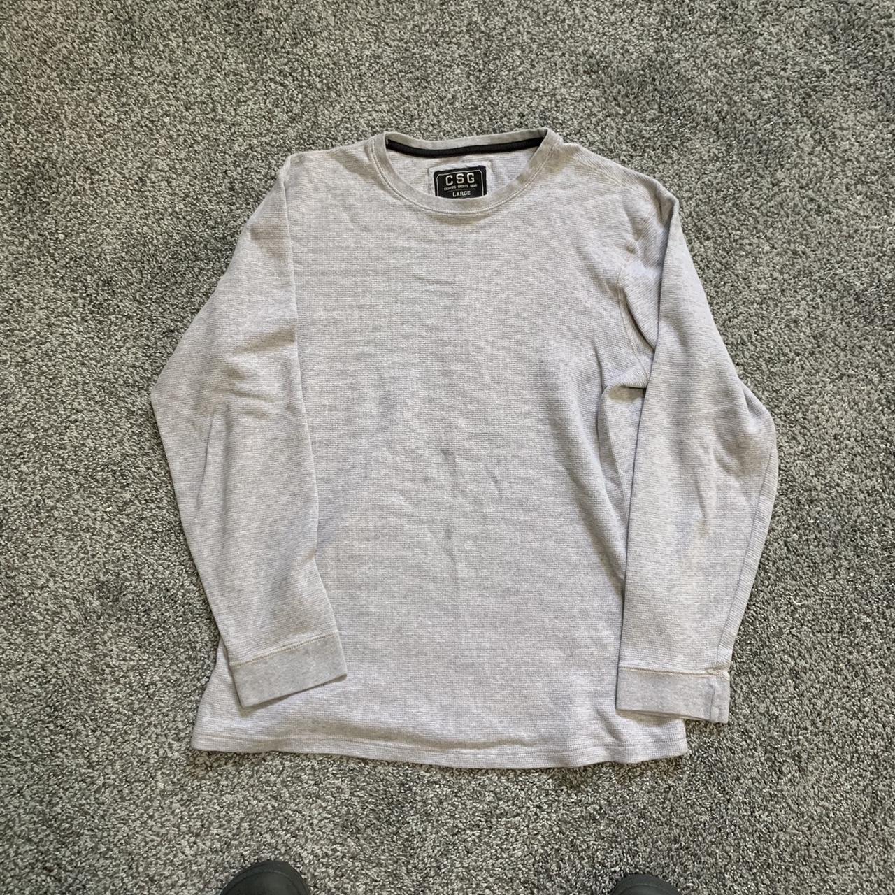 Light Grey Thermal Shirt - Depop