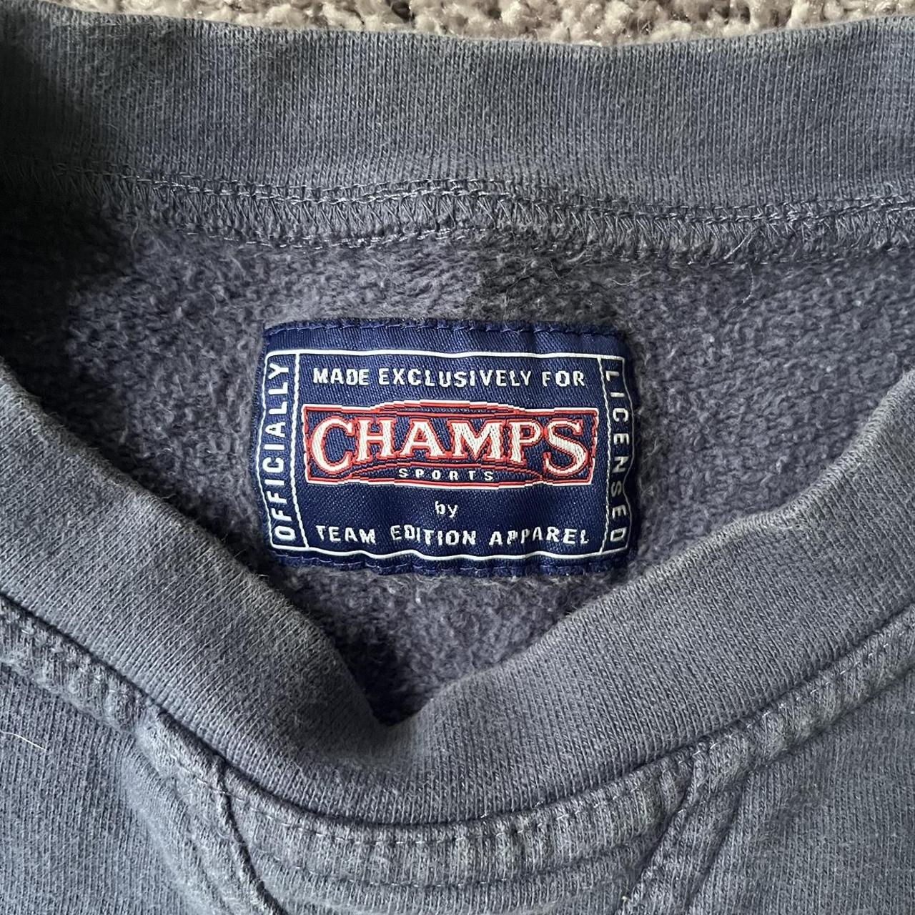 Champs Sports Men's Navy and Yellow Sweatshirt | Depop