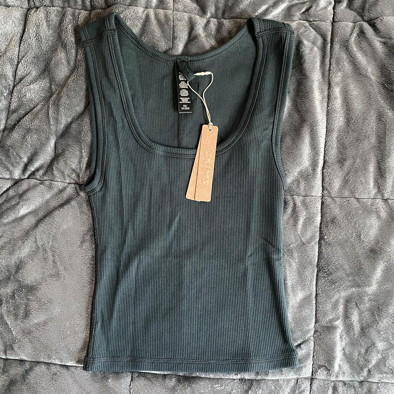 SKIMS Cotton Rib Tank Top Spruce Size XS New with - Depop