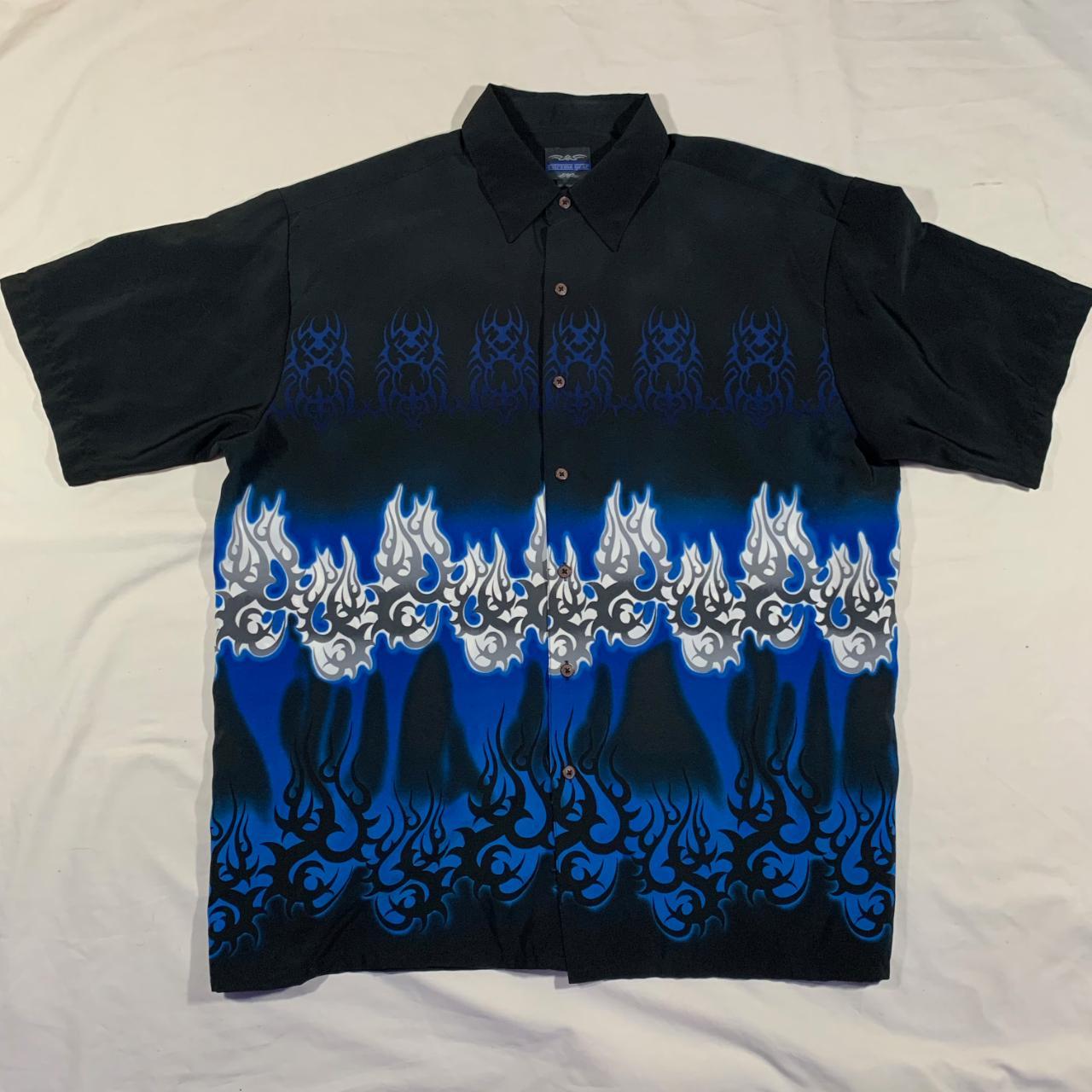 vintage 90s / 2000s y2k tribal flame fire all over | Depop