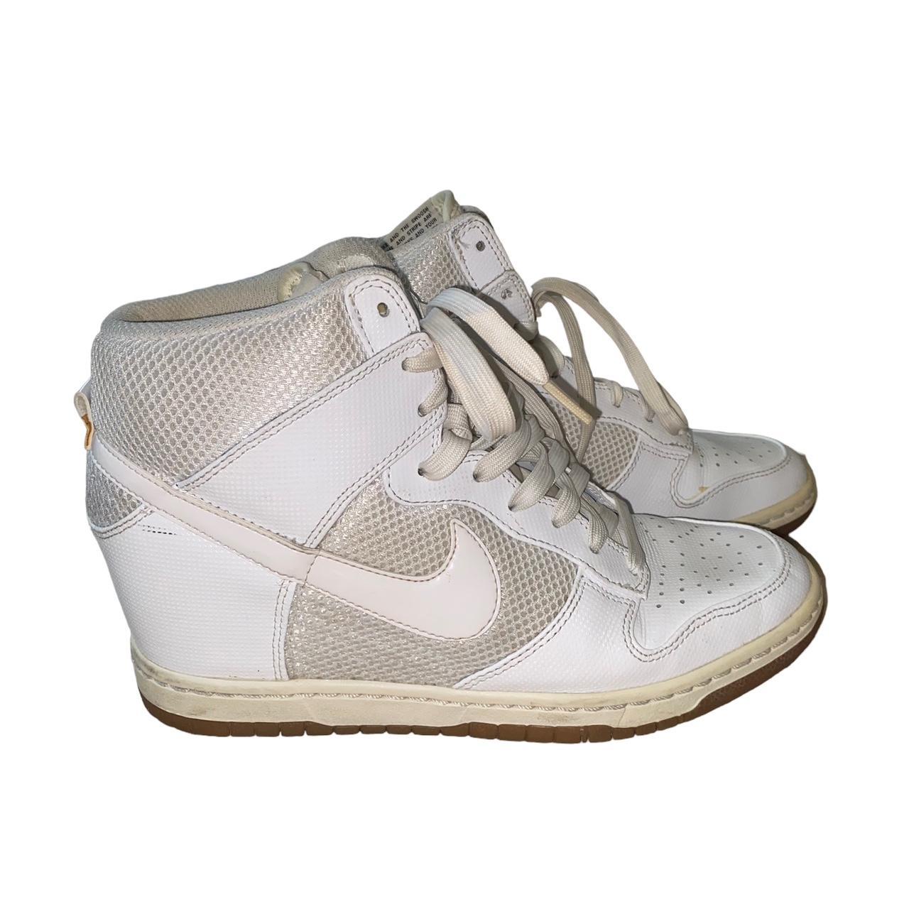 Nike dunk sky hi women's outlet wedge sneakers white shoes