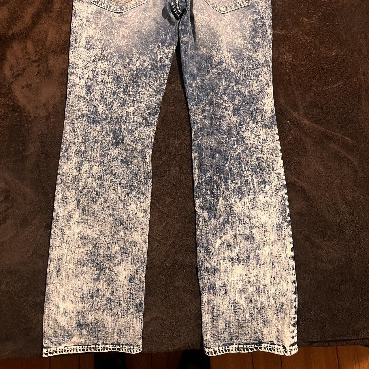 True religion acid wash straight legged size 34x32... - Depop