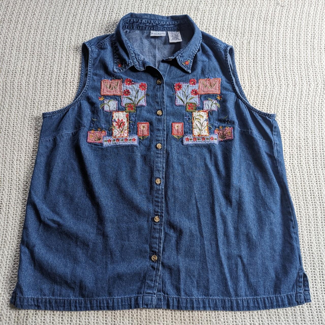 90s Bobbie Brooks Button up Denim Shirt, Women Denim Shirts, Size