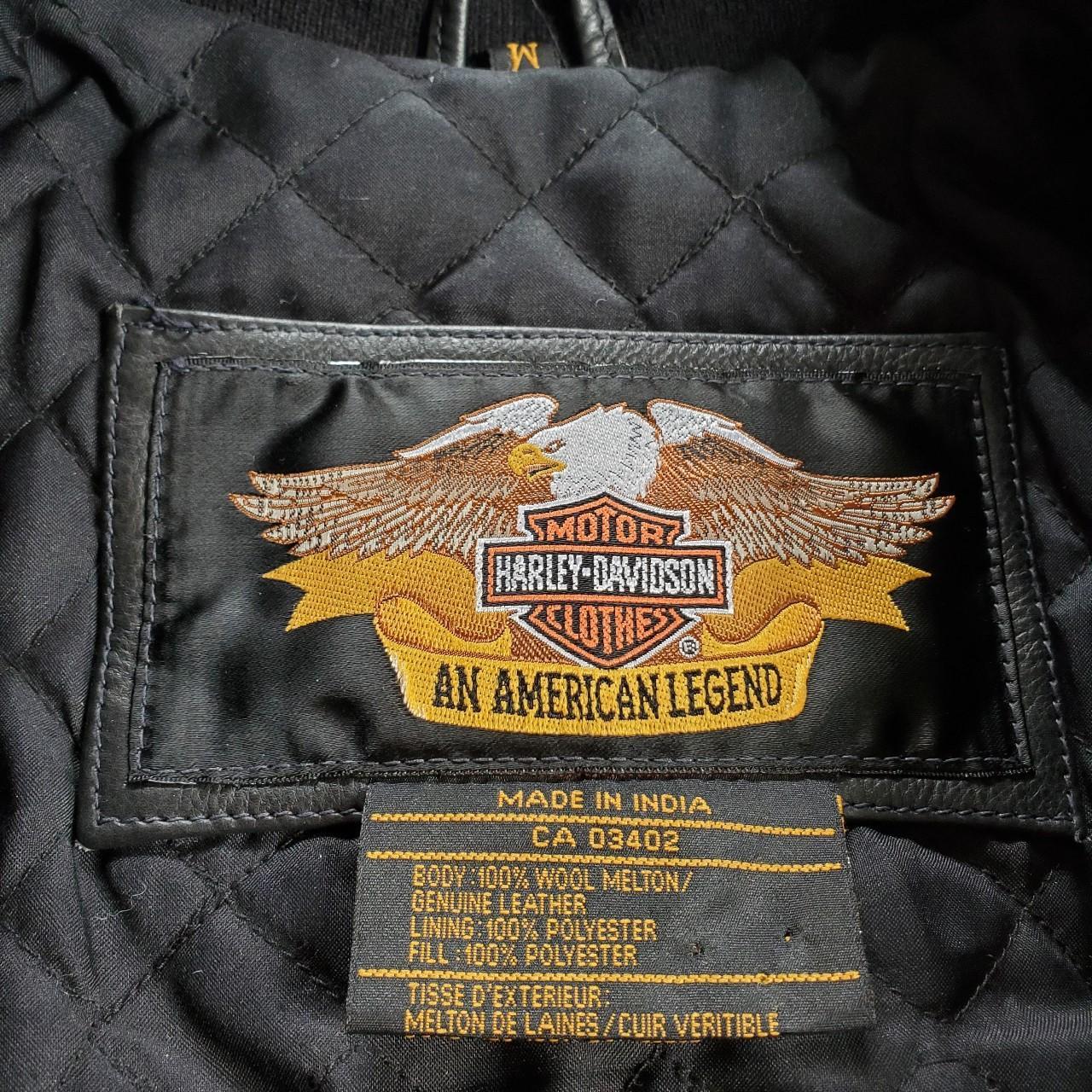 Harley Davidson Vintage Men's Medium Wool Leather... - Depop
