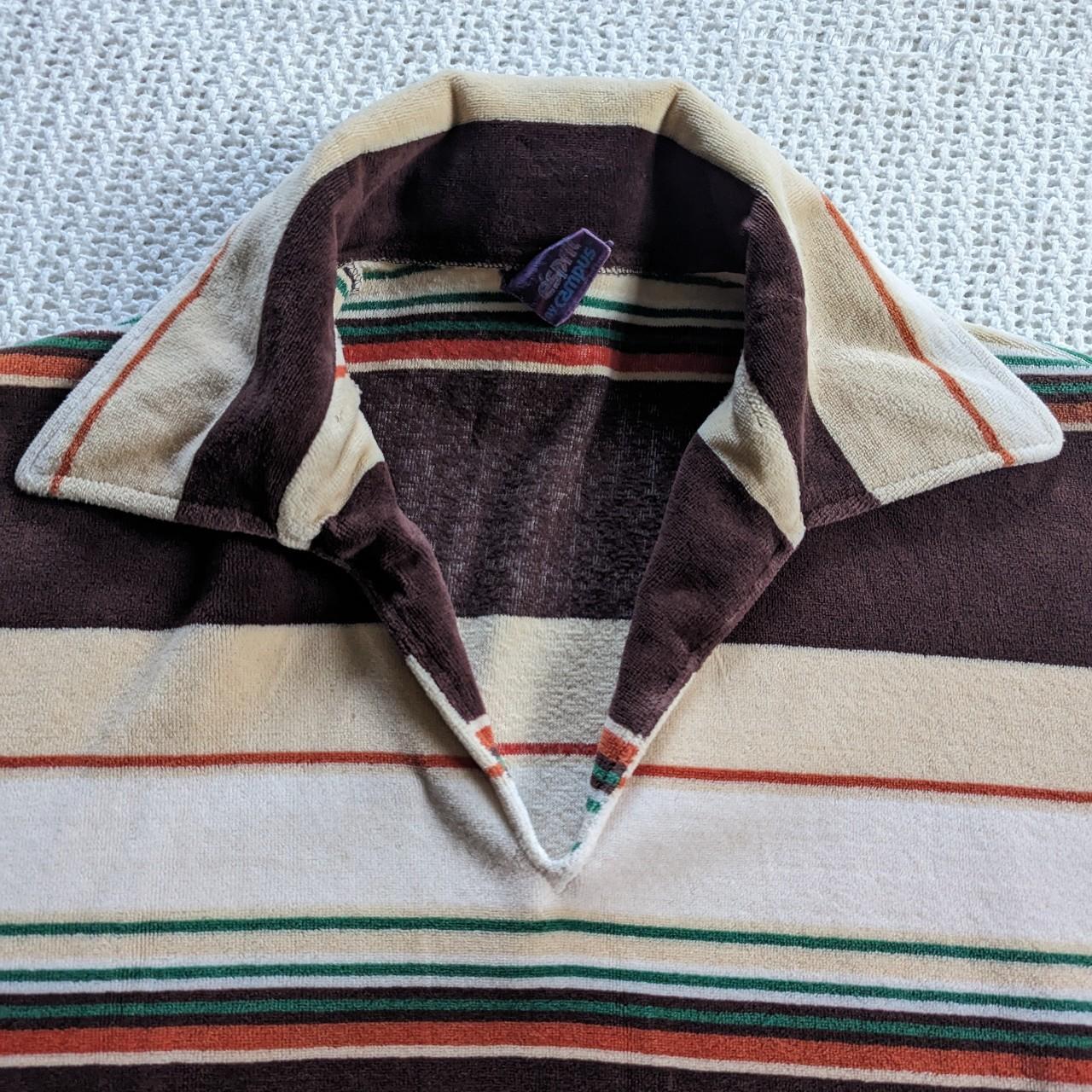 Vintage Velour Shirt 70s Esprit By Campus Polo...