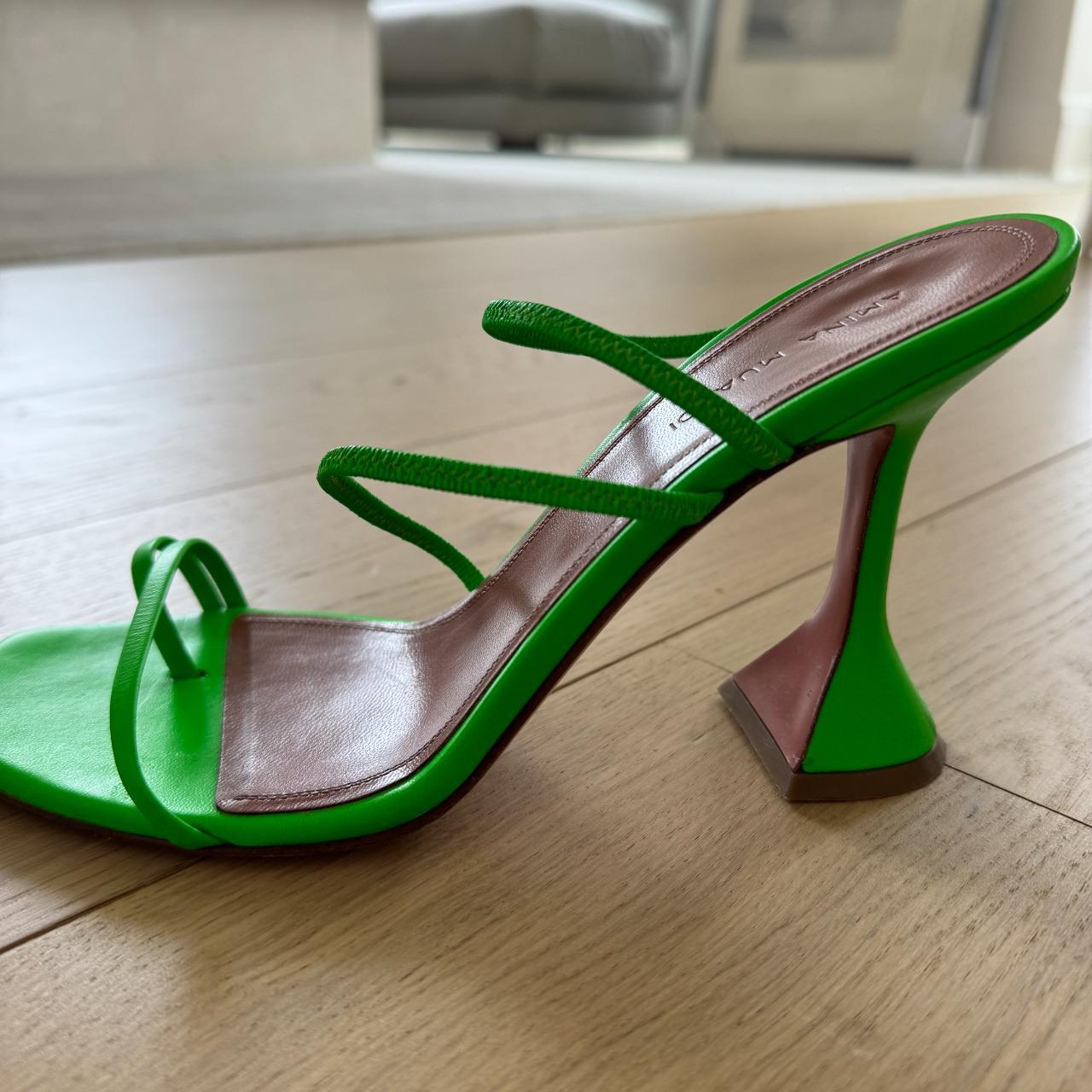 Amina Muaddi Women's Green Sandals (4)