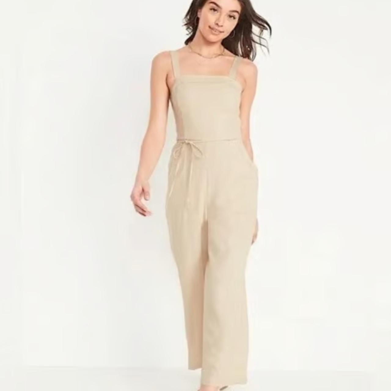 Old Navy L Sleeveless Linen-Blend Tie-Belt Wide Depop