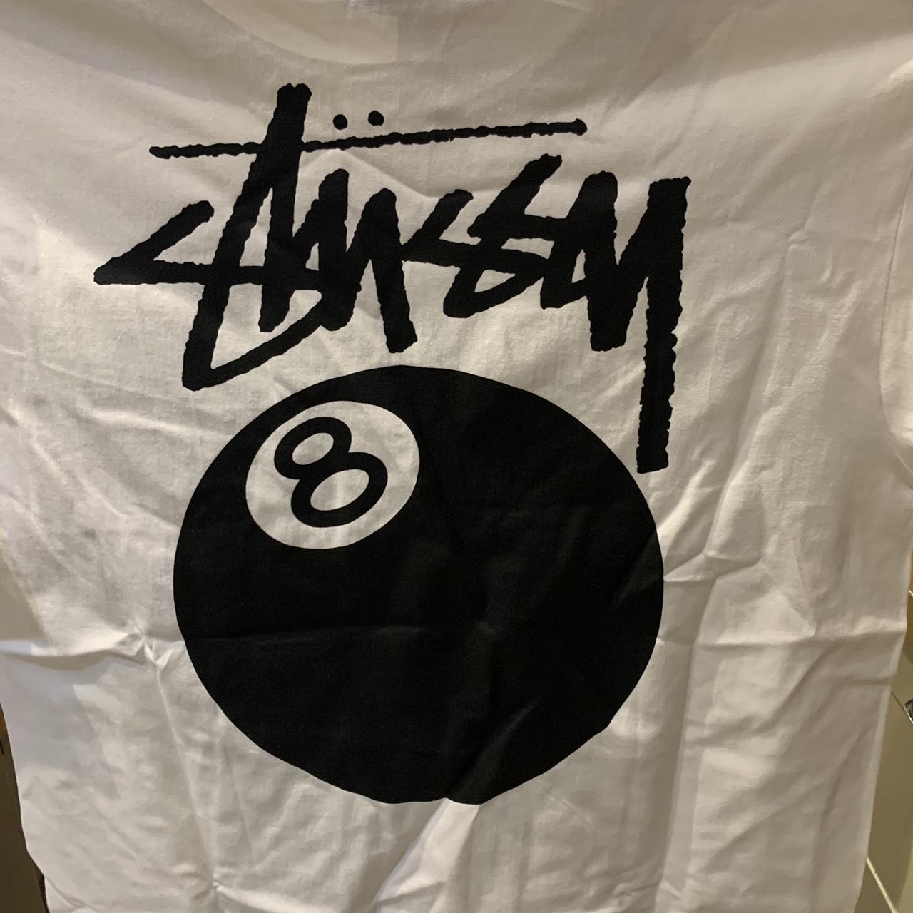 Stussy eight ball tee shirt white - Depop