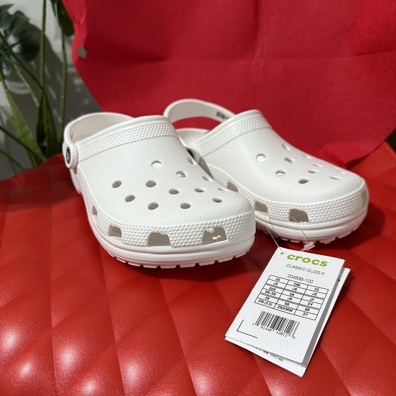 white Crocs Big Kids Classic Clog brand new with. Depop