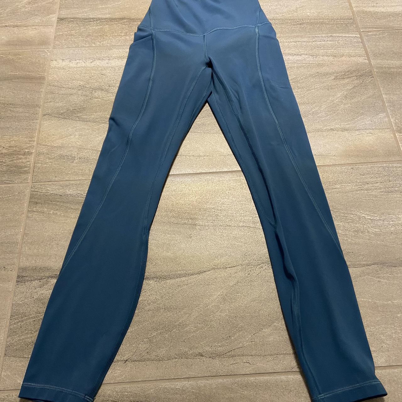 capri blue align leggings with pockets 25” - Depop