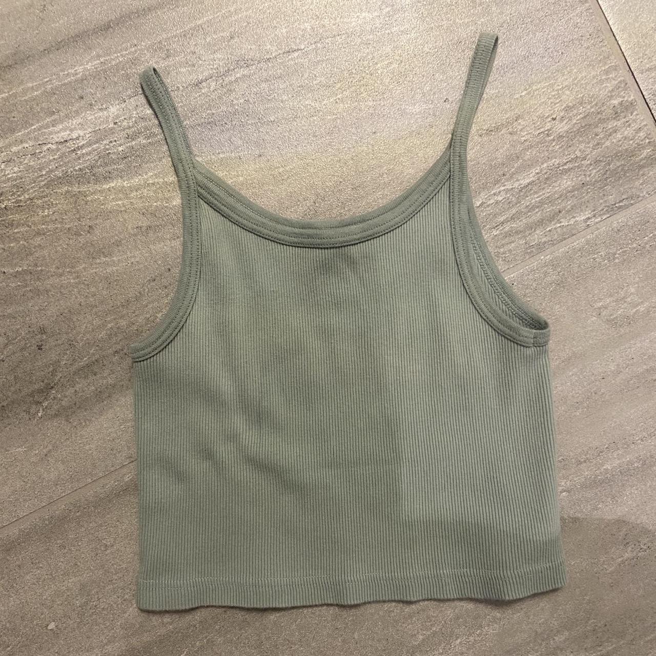 green brandy melville skylar tank cropped tank top - Depop