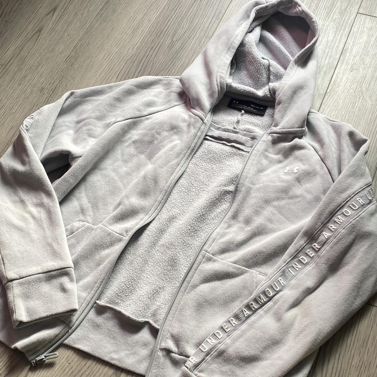 Under Armour Women's Grey and Blue Jacket | Depop