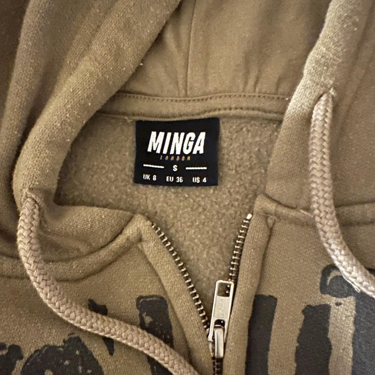 minga y2k khaki zip up hoodie ☻ size s og prize... Depop