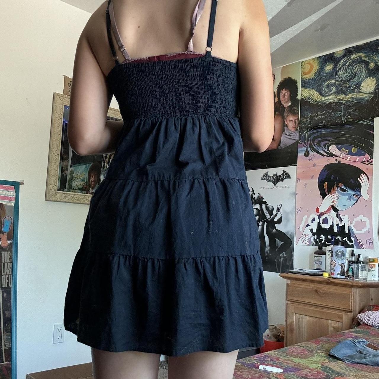 y2k navy blue babydoll dress gives me bella swan... - Depop