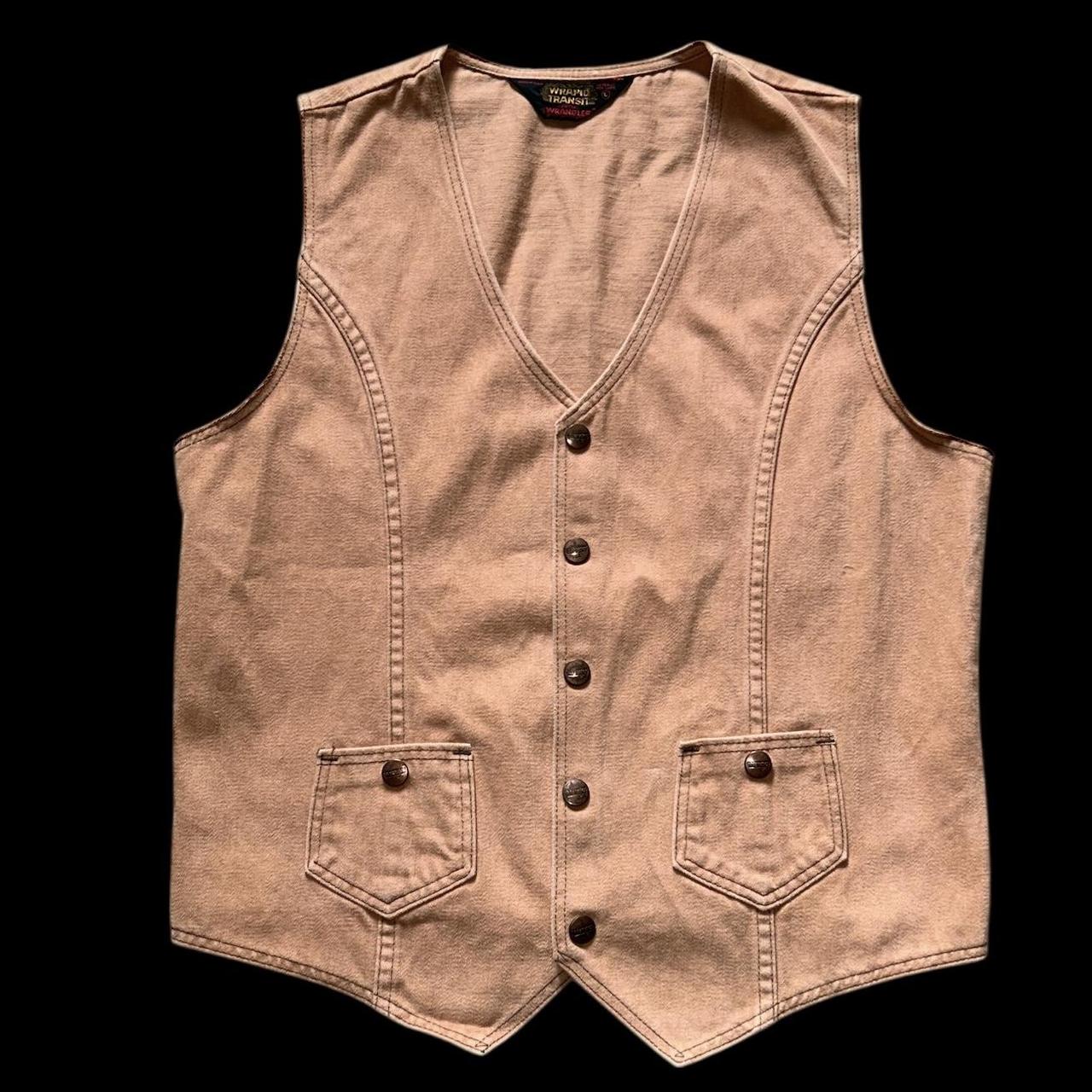 Wrangler Men's Vest - Tan/Brown - L – Vintage 70s… - image 8