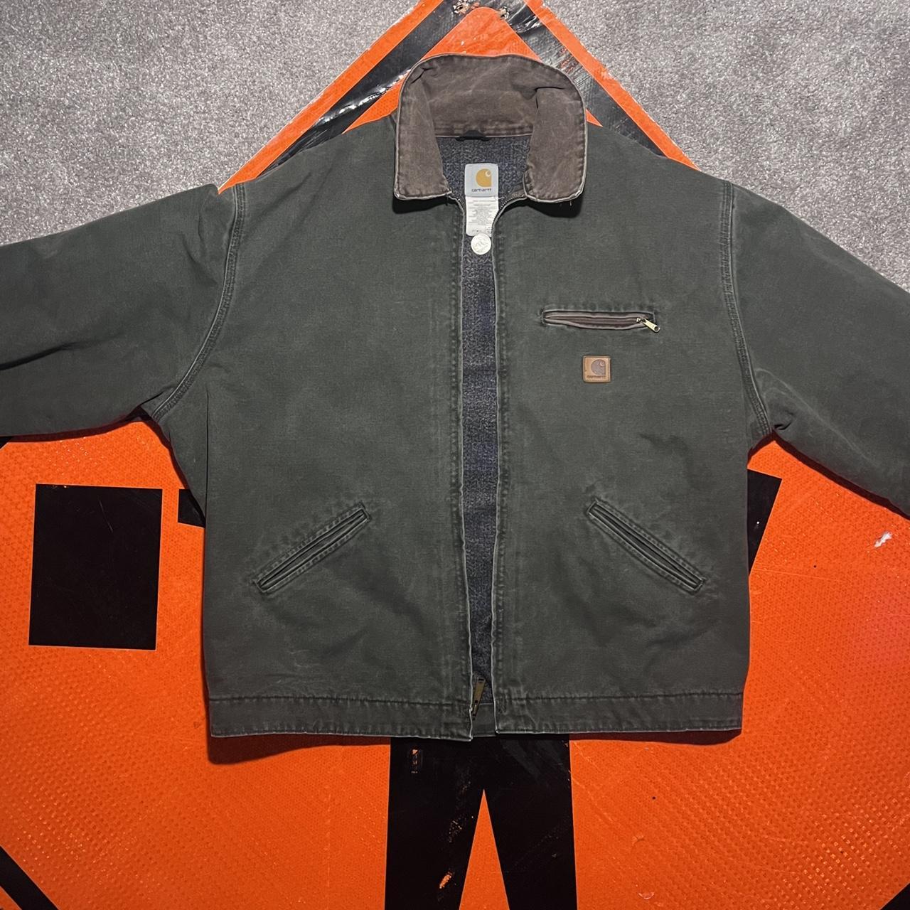 Carhartt jacket Vntage Detroit carpet lining... - Depop