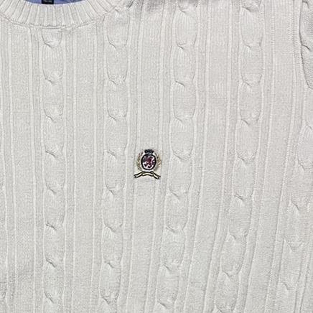 tommy hilfiger sweater perfectly knitted cream... - Depop