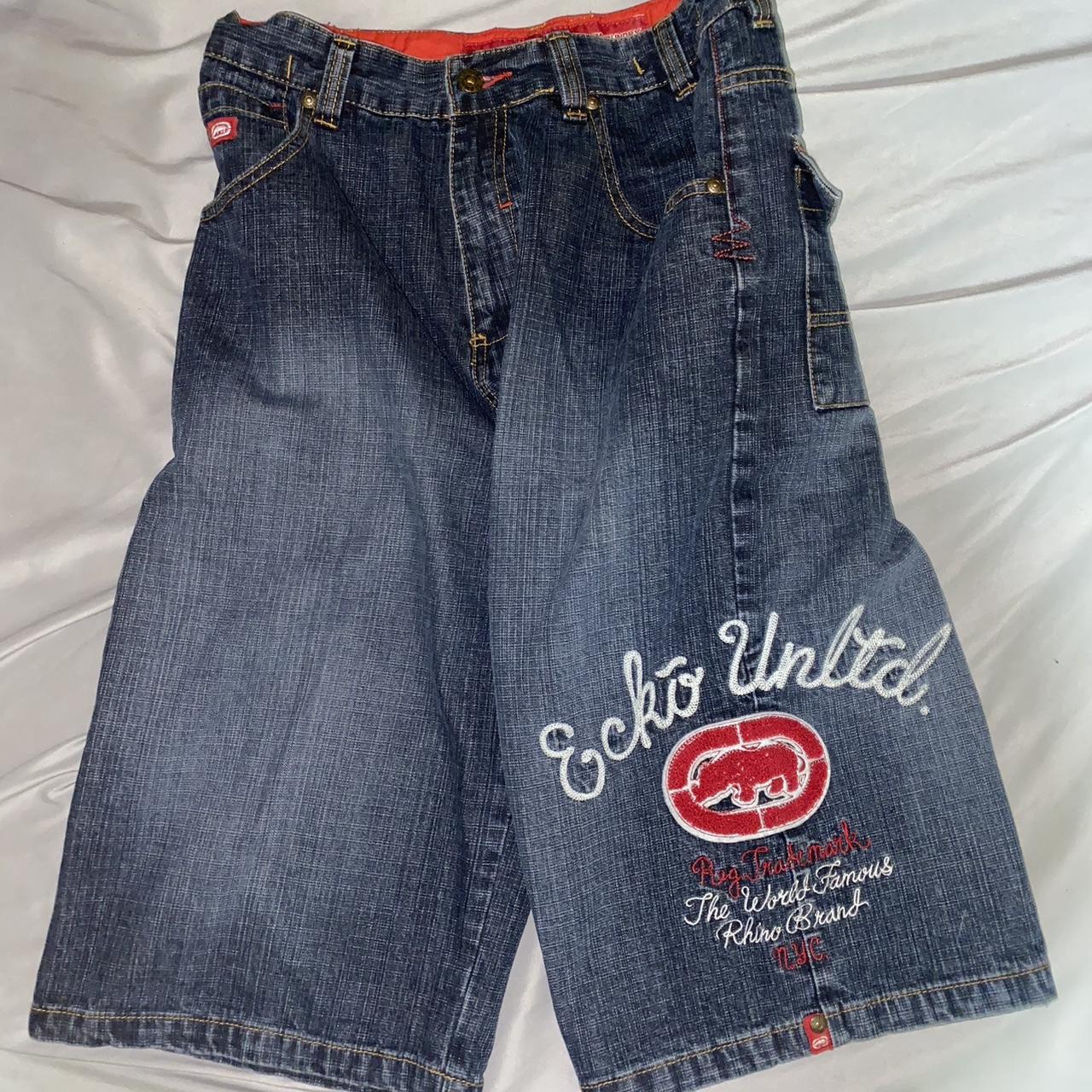 Crazy Y2k embroidered Ecko jorts DM BEFORE BUYING | Depop