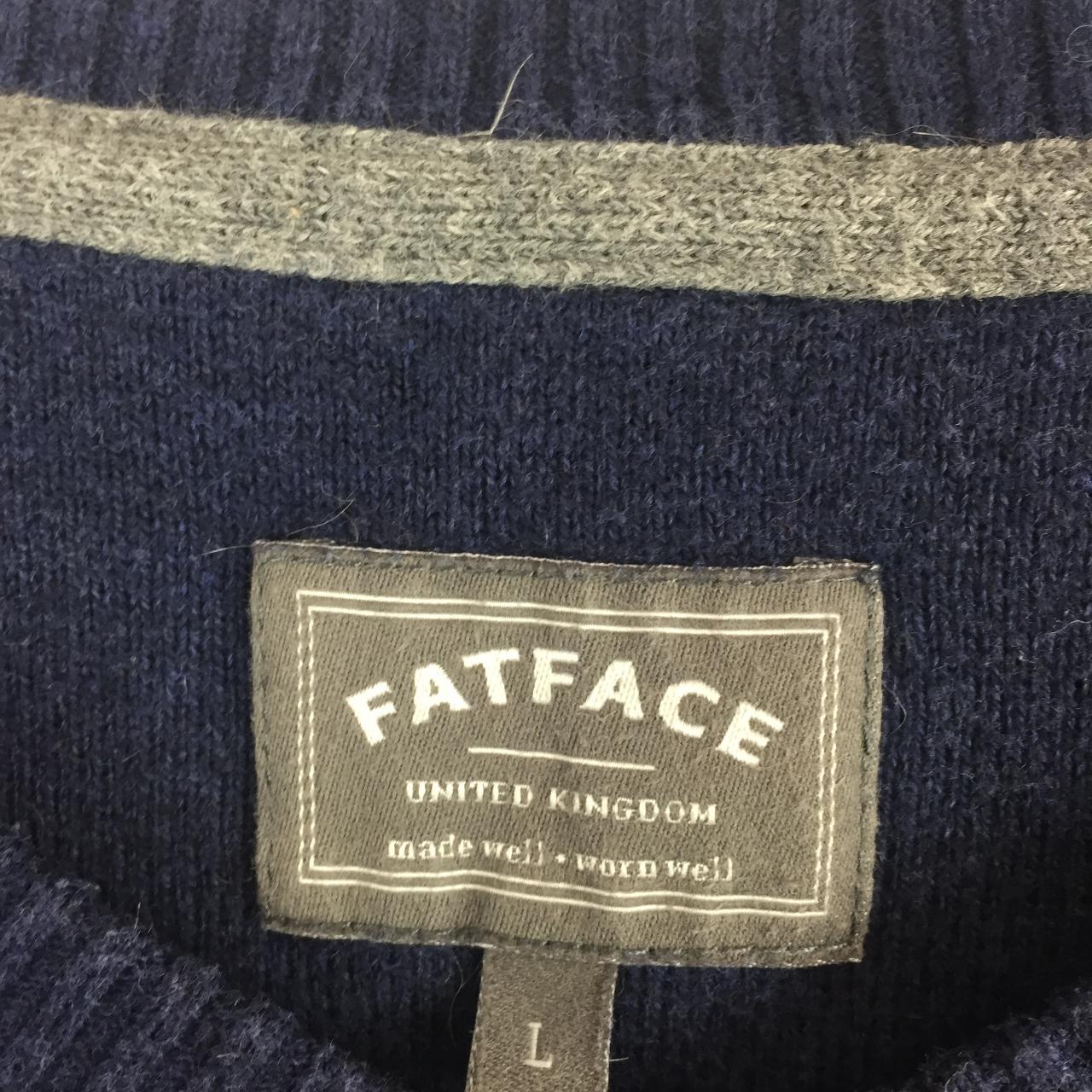 Fat Face Navy Long Sleeve V-Neck Pullover Jumper... - Depop