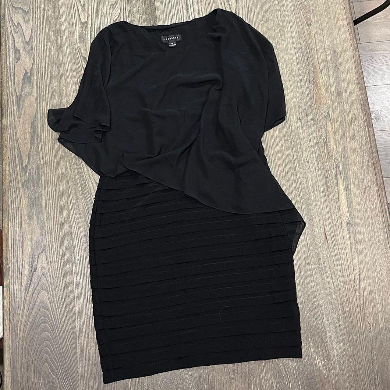 LuLaRoe Womens Dress Size Medium Solid Black Georgia Tiered Scoop