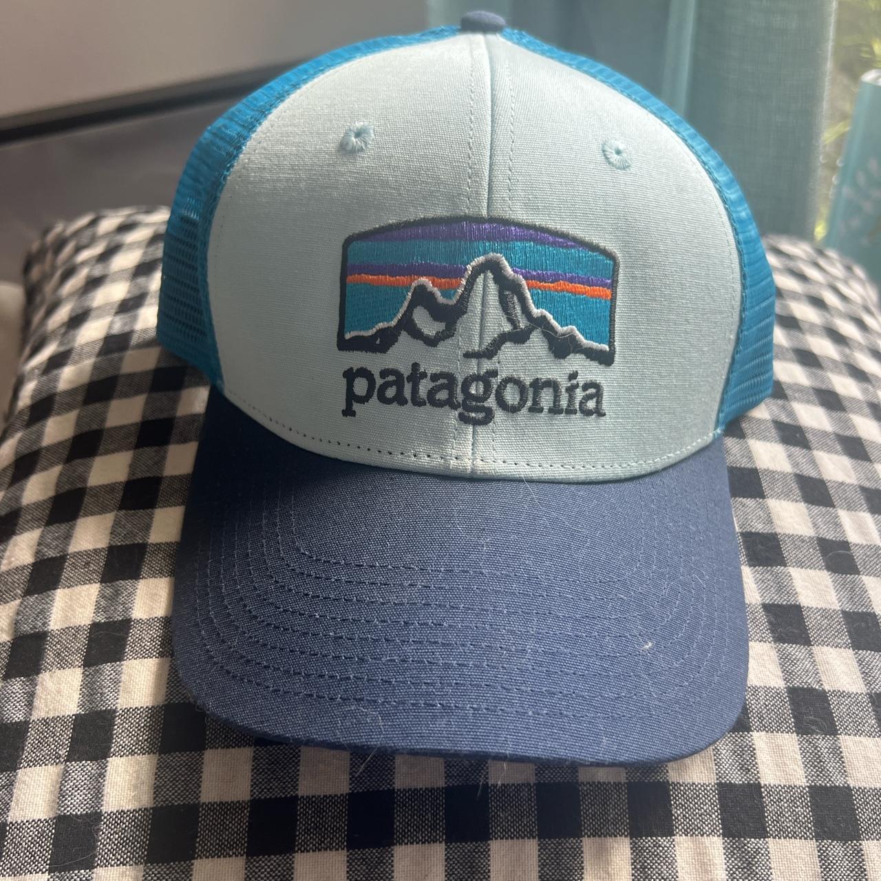 Patagonia hat blue Never worn - Depop