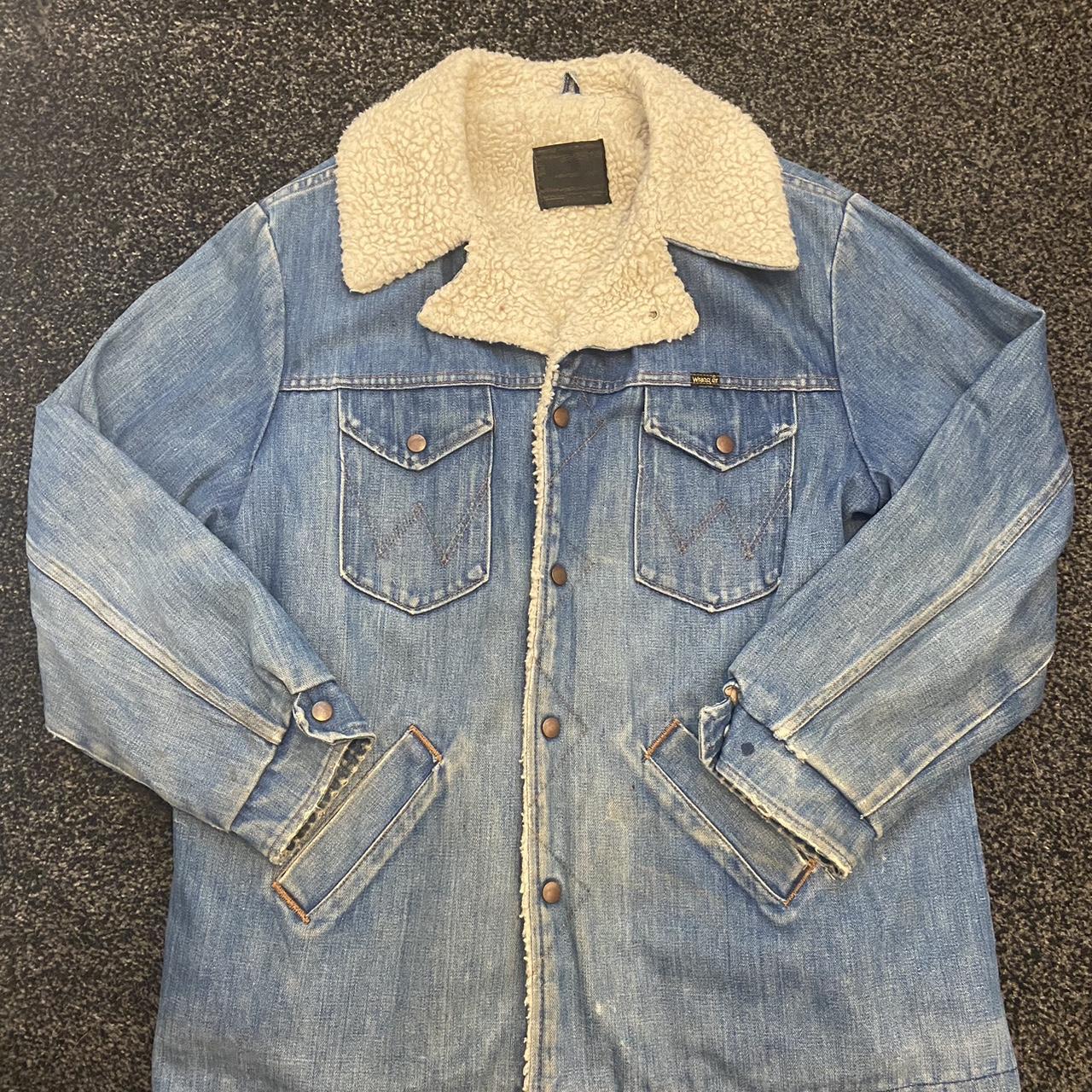 (Blue Denim) Vintage MN’s Wrangler Sherpa... - Depop