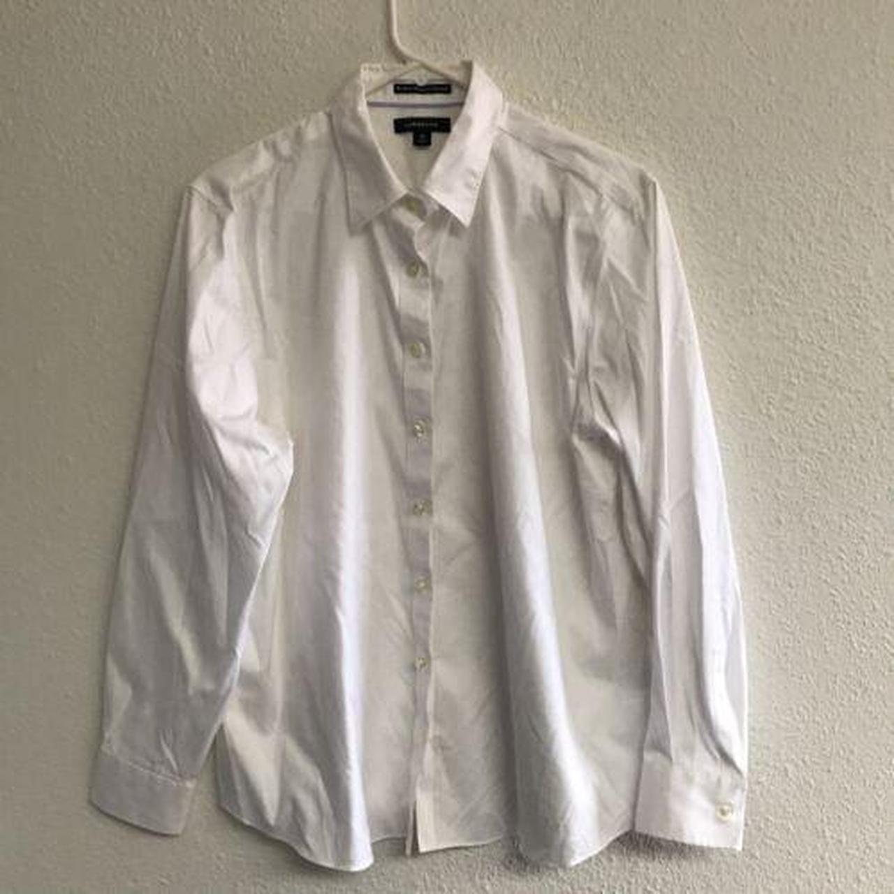 Lands' End Women's White Blouse | Depop