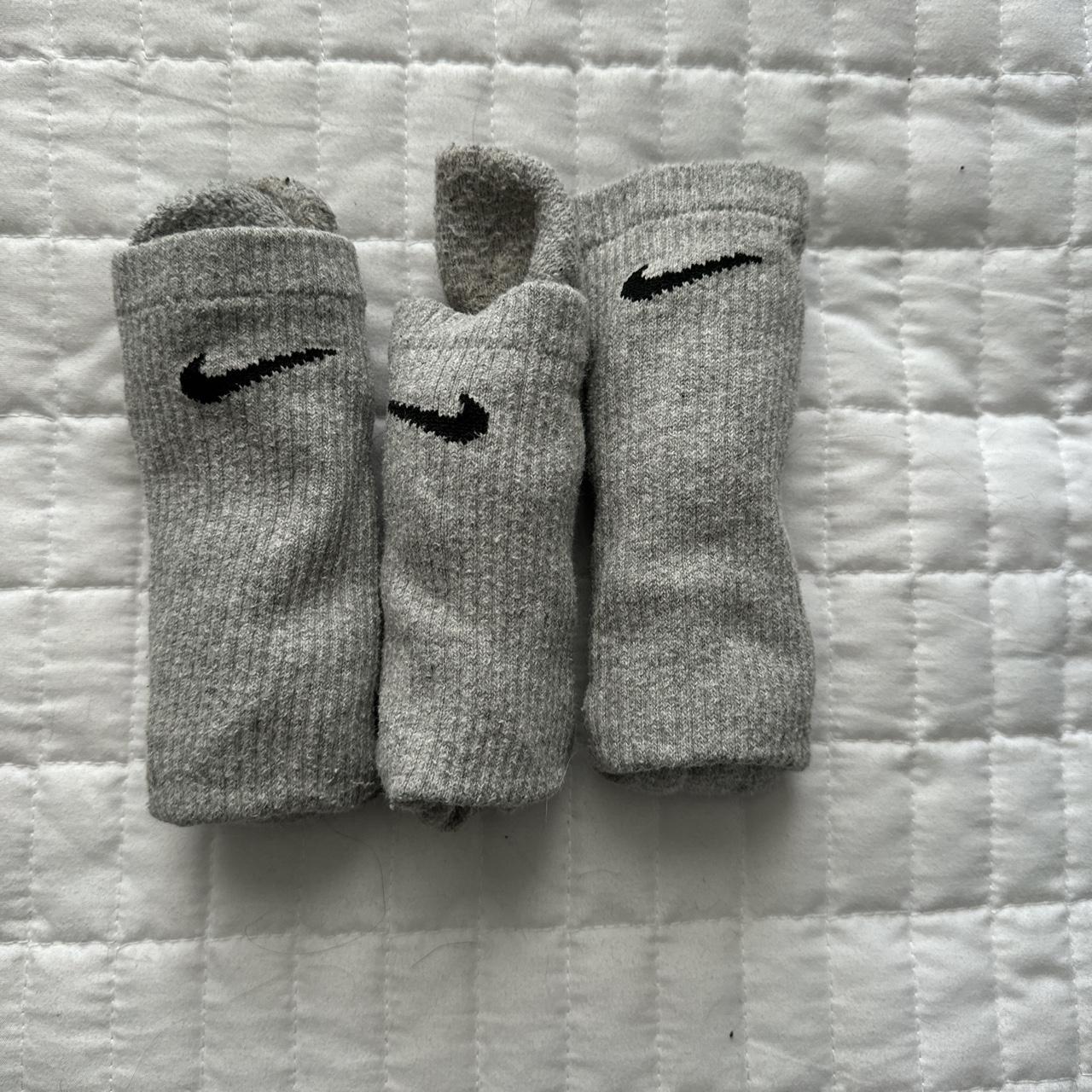 Pack of 3 grey Nike crew socks! Slightly worn Still... - Depop