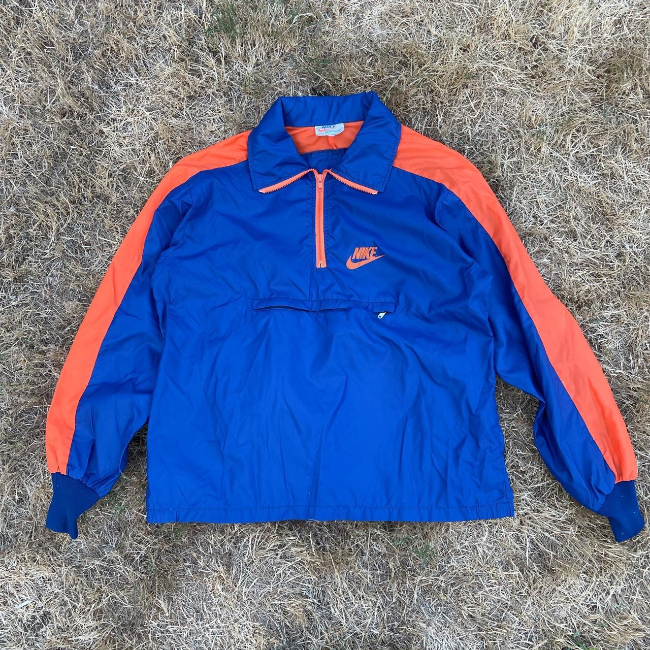 Blue and clearance orange nike jacket