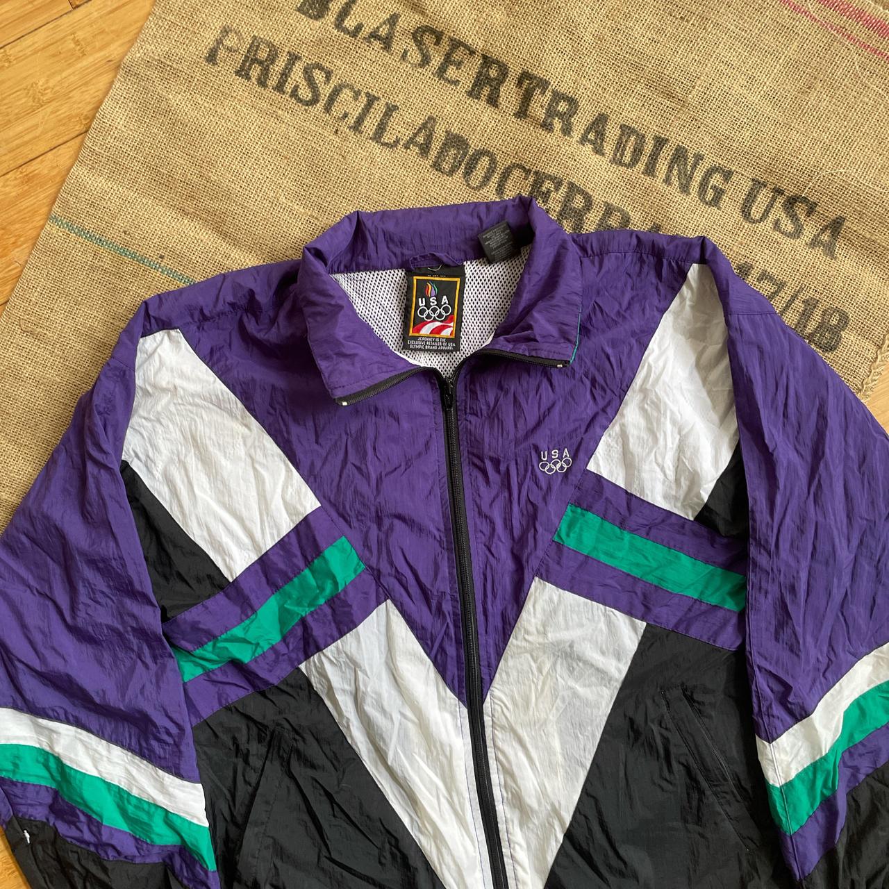 Vintage JCPenney high quality USA Olympics Black & Purple Windbreaker Jacket