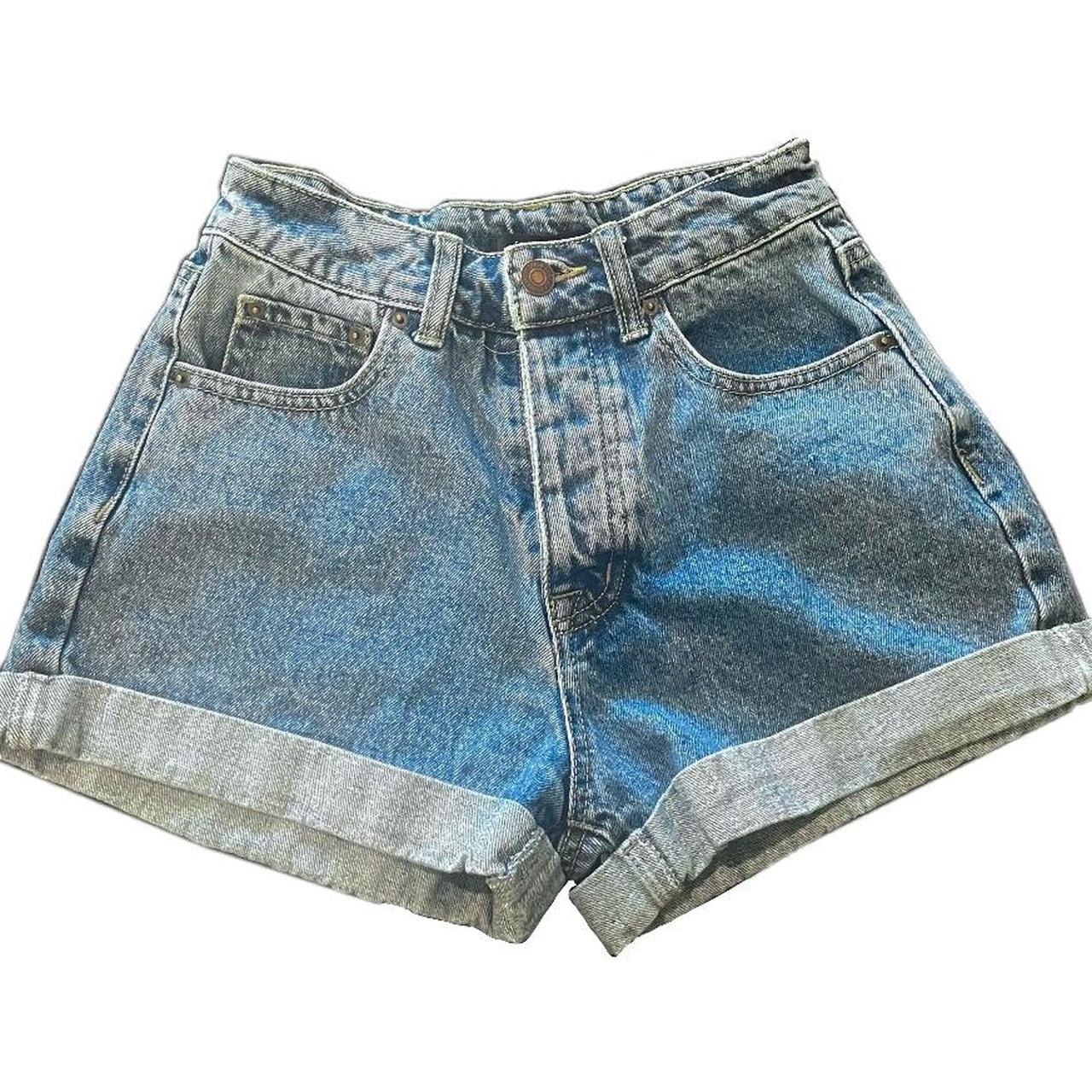 High rise clearance cuffed denim shorts