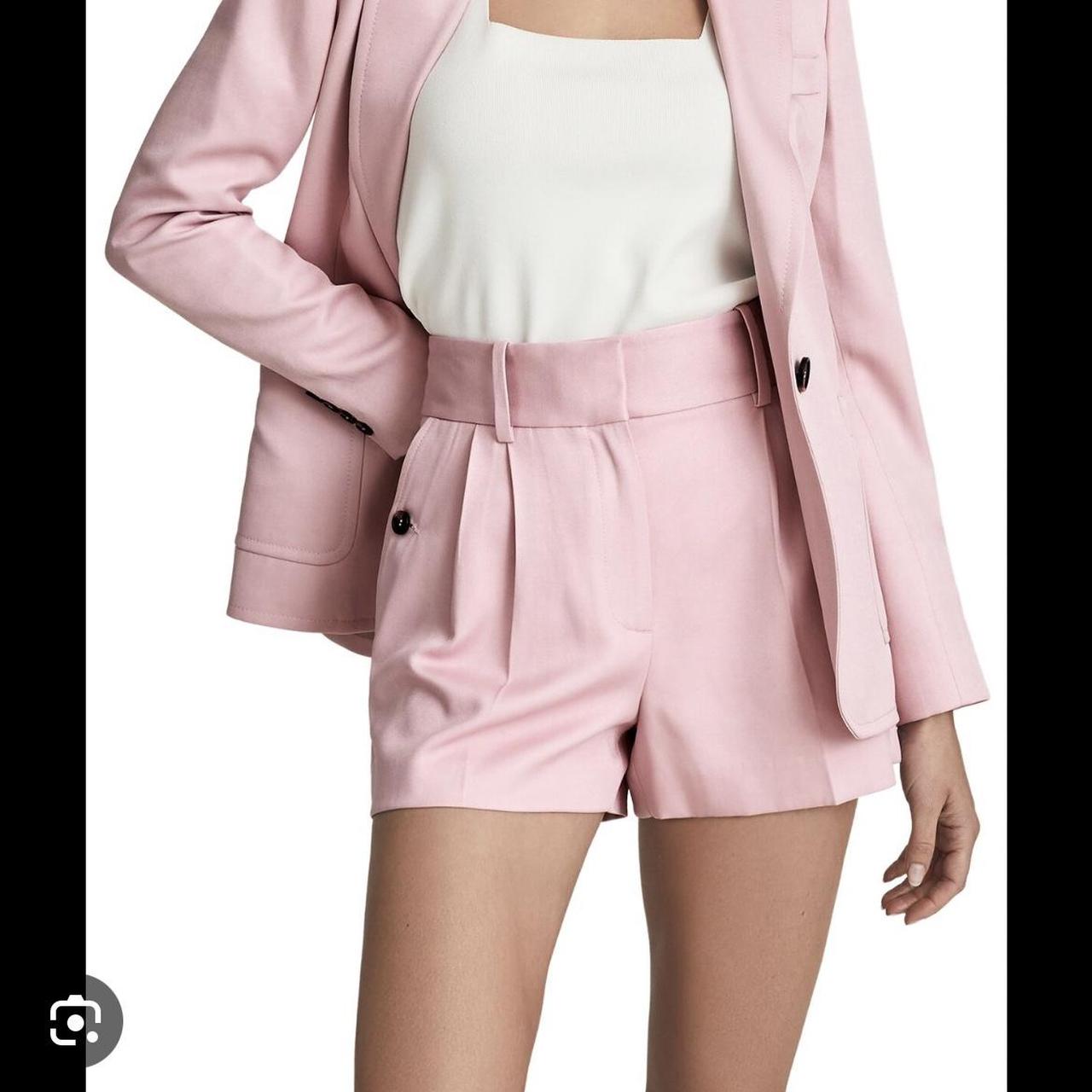 Reiss pink ember one button pleated tailored shorts... Depop