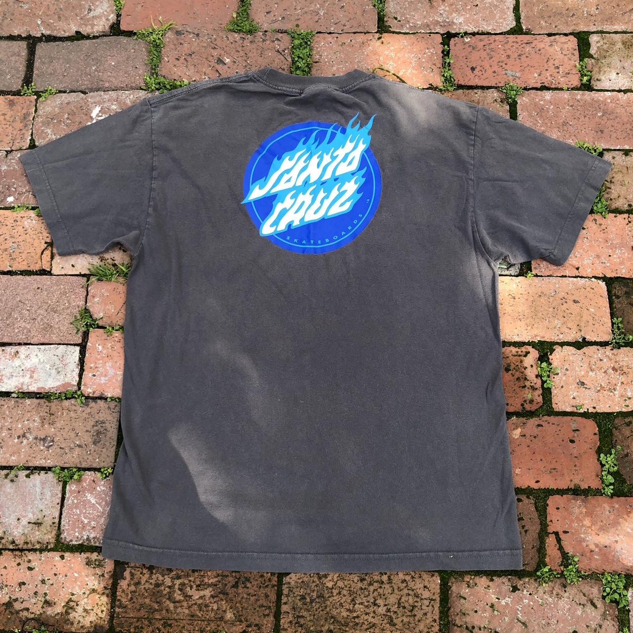 Santa Cruz Men's Grey and Navy T-shirt | Depop