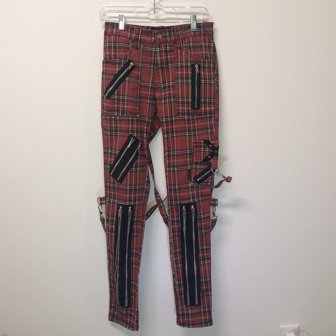 Red plaid hot sale bondage pants