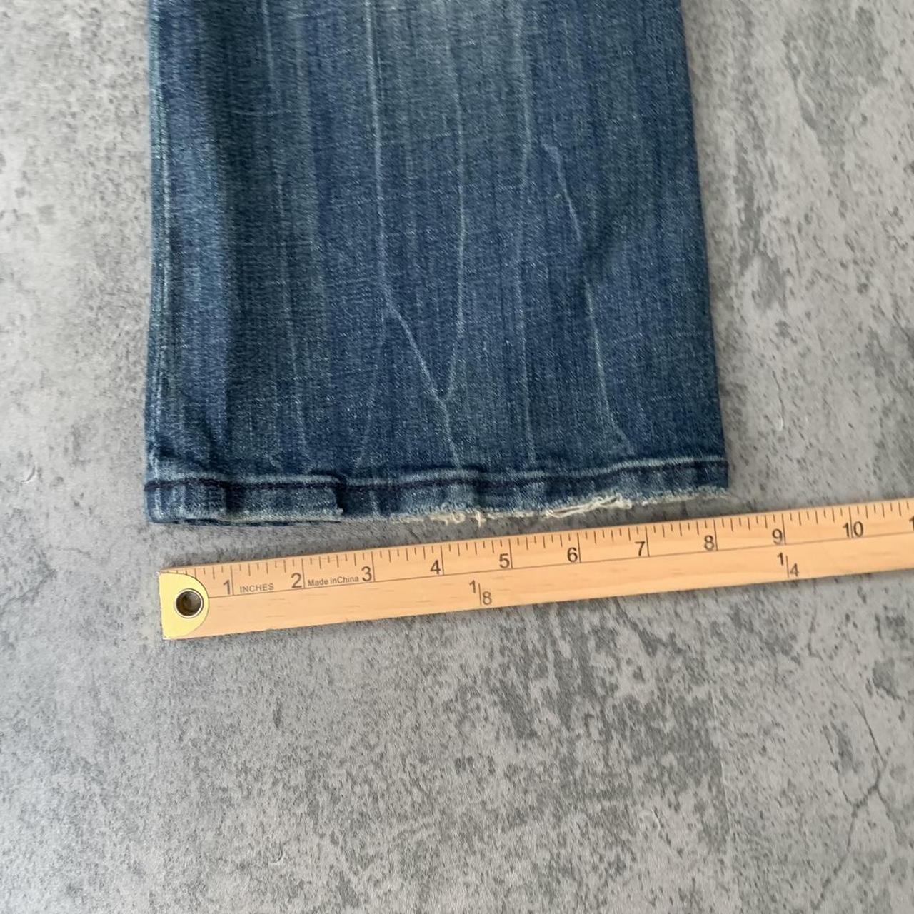 vintage y2k flare bellbottom low rise dark wash... - Depop