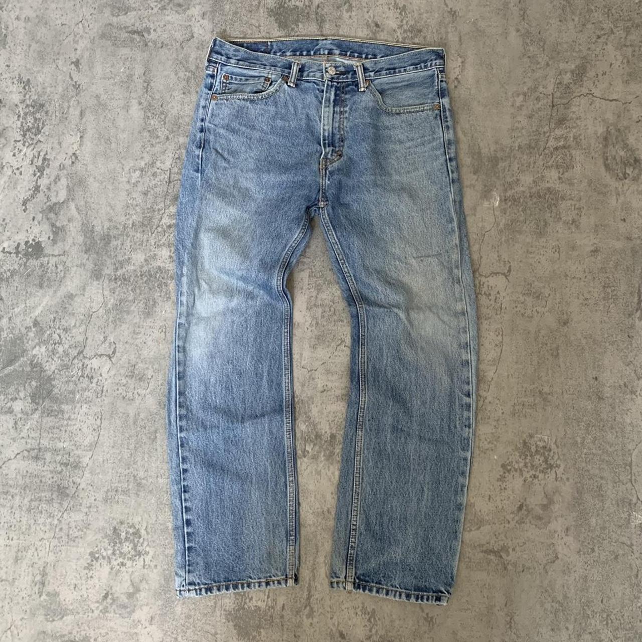 vintage 90s levis 505 regular wash denim jeans sz... - Depop