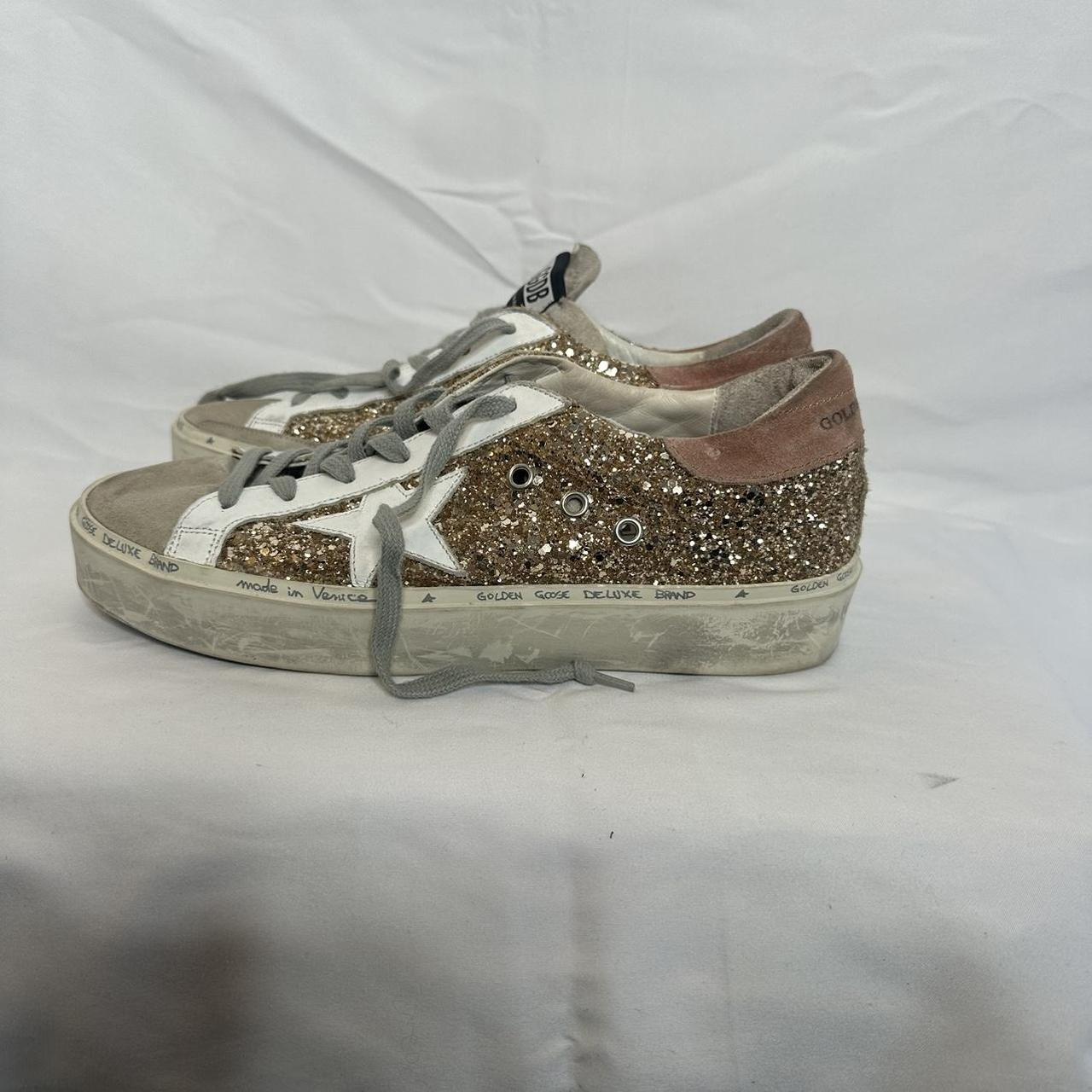 Golden Goose Women's Gold and Pink Trainers (7)