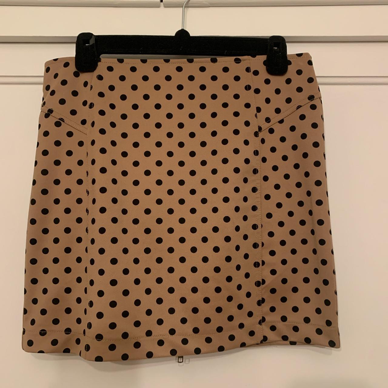 Brown with black polka dots F21 skirt! Too big for me! - Depop