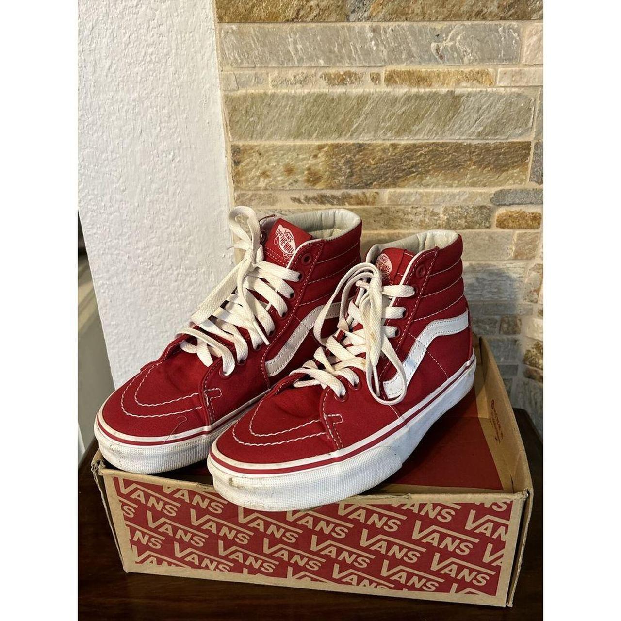 Size Womens 6 Mens 4.5 VANS Sk8 Hi Formula One Red. Depop