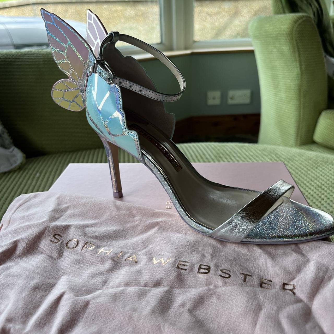 Sophia Webster Chiara Mid Sandal Silver and Pastel Depop